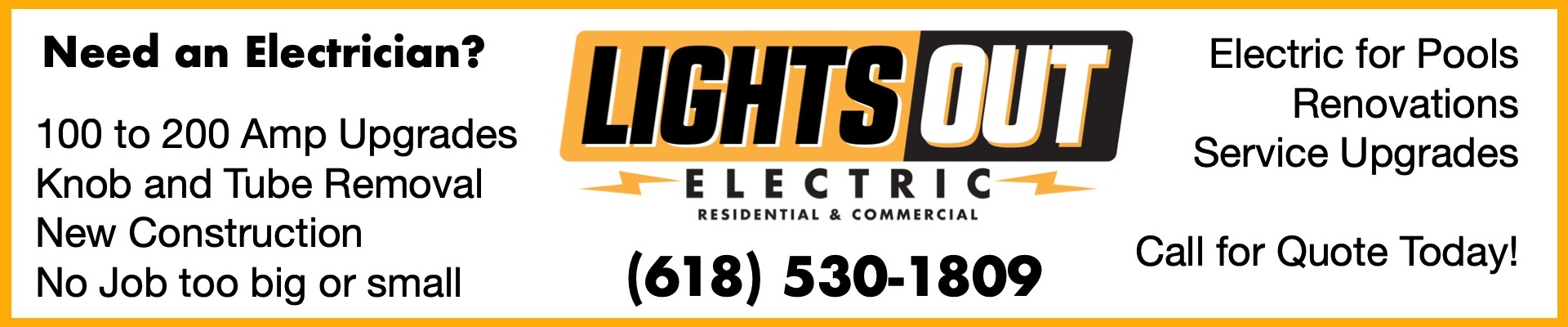 Lights Out Electric for Residential and Commercial